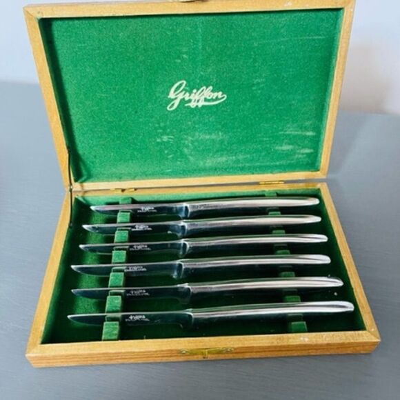 Griffon Cutlery Pairing Knives Set of 6 in Presentation Box Japan Stainless VTG - Picture 1 of 7